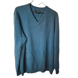 Club Room Men's Cashmere Sweater Blue V Neck Sz M Preppy Academia Cozycore